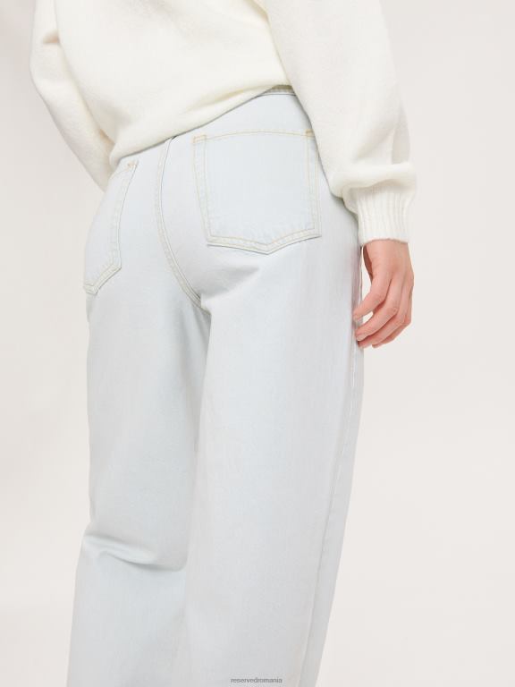 albastru Reserved femei îmbrăcăminte blugi drepti cu amestec de bumbac reciclat 648HZ737