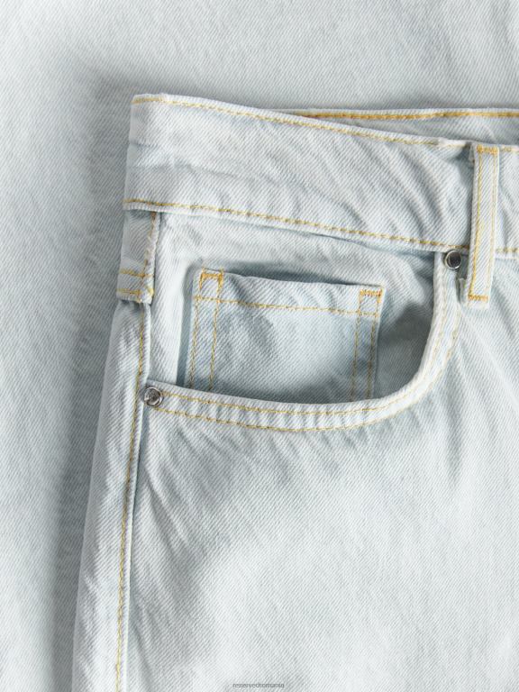 albastru Reserved femei îmbrăcăminte blugi drepti cu amestec de bumbac reciclat 648HZ737