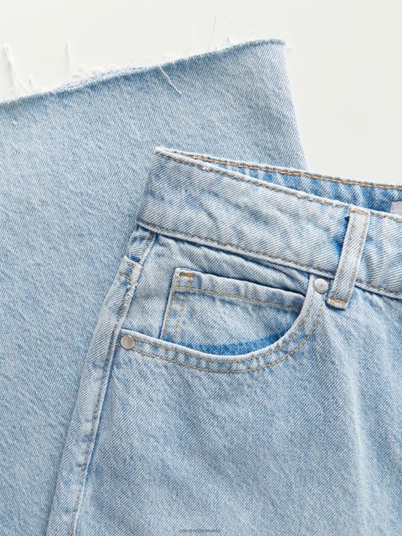 albastru Reserved femei îmbrăcăminte blugi marina cu talie înaltă 648HZ107