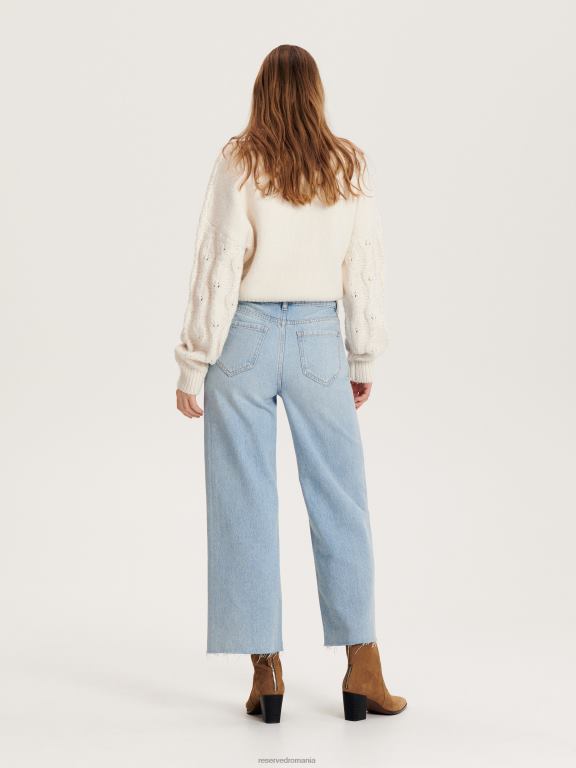 albastru Reserved femei îmbrăcăminte blugi marina cu talie înaltă 648HZ780