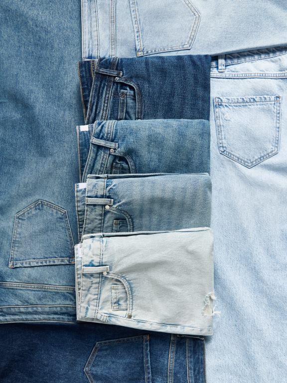 albastru Reserved femei îmbrăcăminte blugi mom fit cu talie înaltă 648HZ755