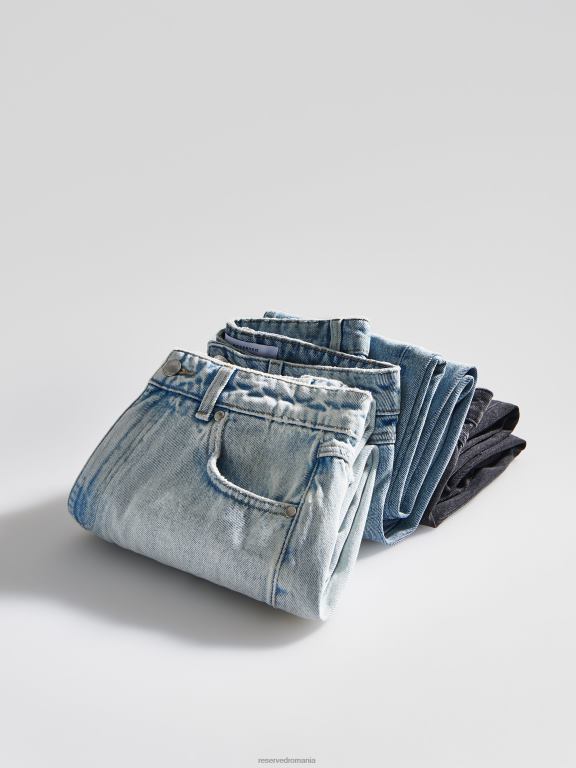 albastru Reserved femei îmbrăcăminte blugi mom fit cu talie înaltă 648HZ756