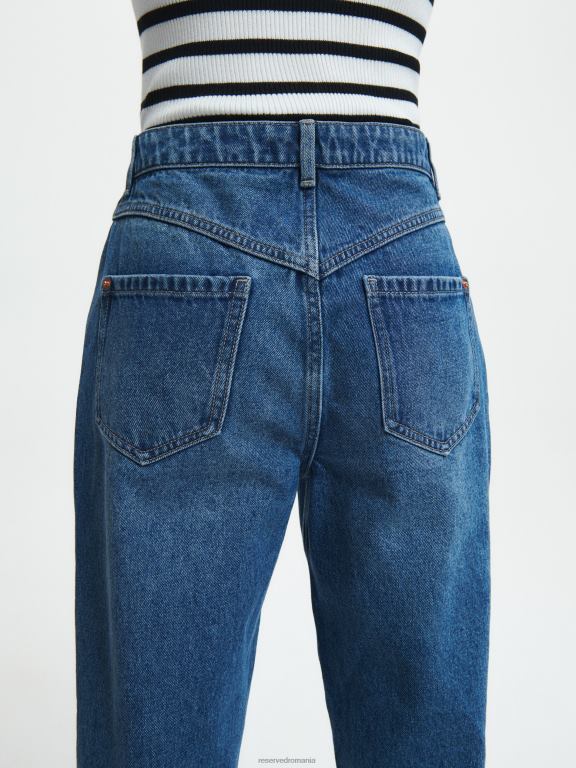 albastru Reserved femei îmbrăcăminte blugi mom fit cu talie înaltă 648HZ789