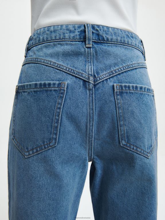 albastru Reserved femei îmbrăcăminte blugi mom fit cu talie înaltă 648HZ790