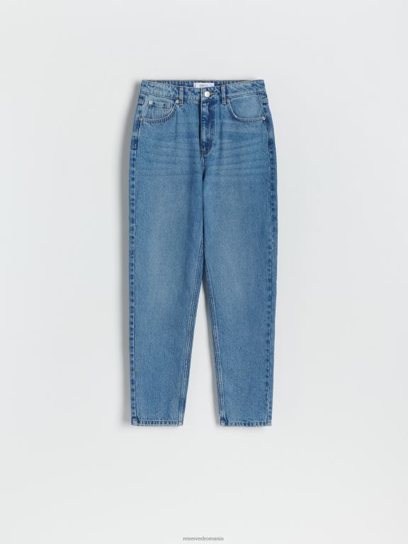 albastru Reserved femei îmbrăcăminte blugi mom fit cu talie înaltă 648HZ790