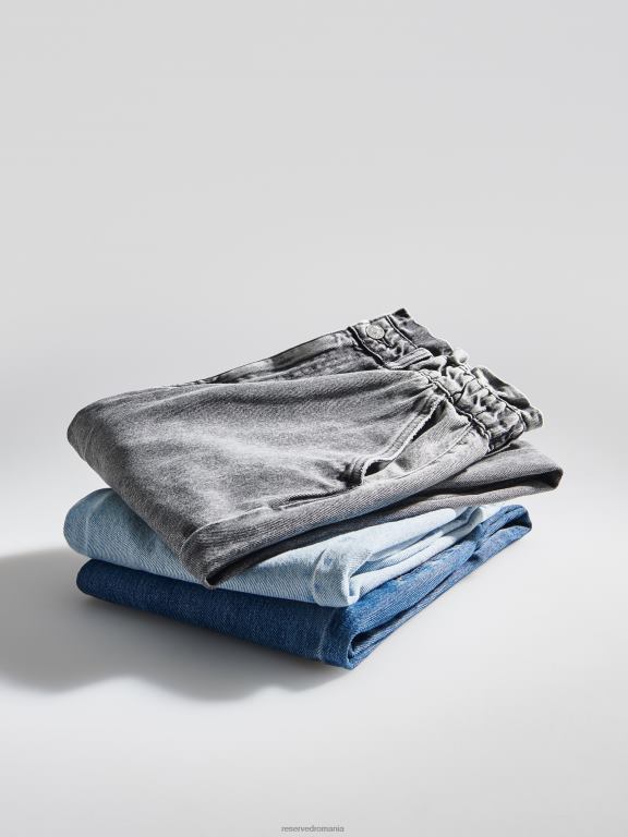 albastru Reserved femei îmbrăcăminte blugi paperbag 648HZ744