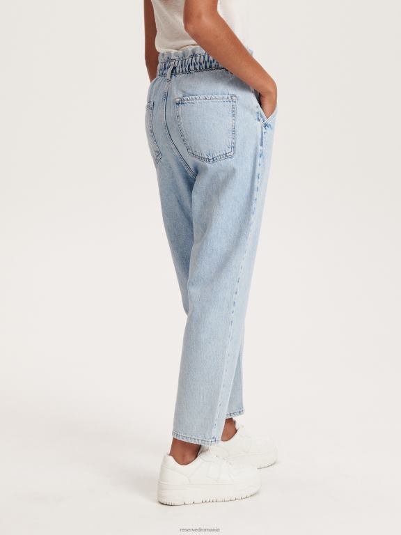 albastru Reserved femei îmbrăcăminte blugi paperbag 648HZ746