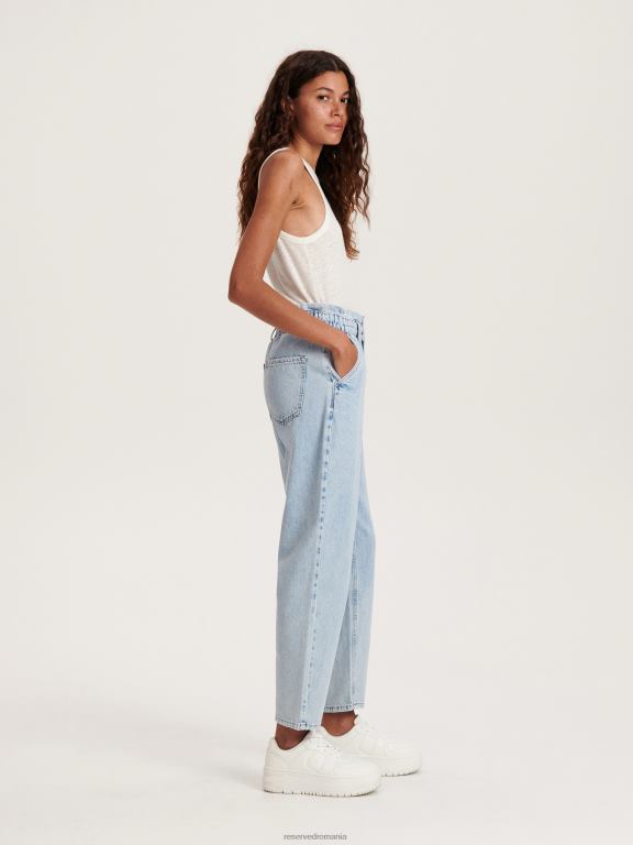 albastru Reserved femei îmbrăcăminte blugi paperbag 648HZ746