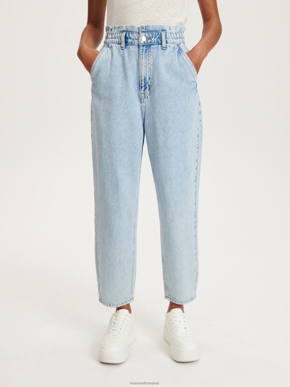 albastru Reserved femei îmbrăcăminte blugi paperbag 648HZ746