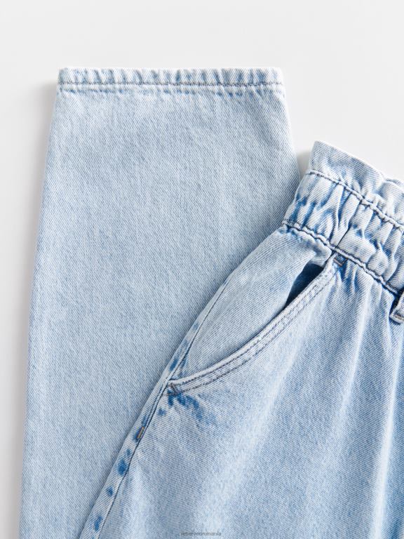 albastru Reserved femei îmbrăcăminte blugi paperbag 648HZ746