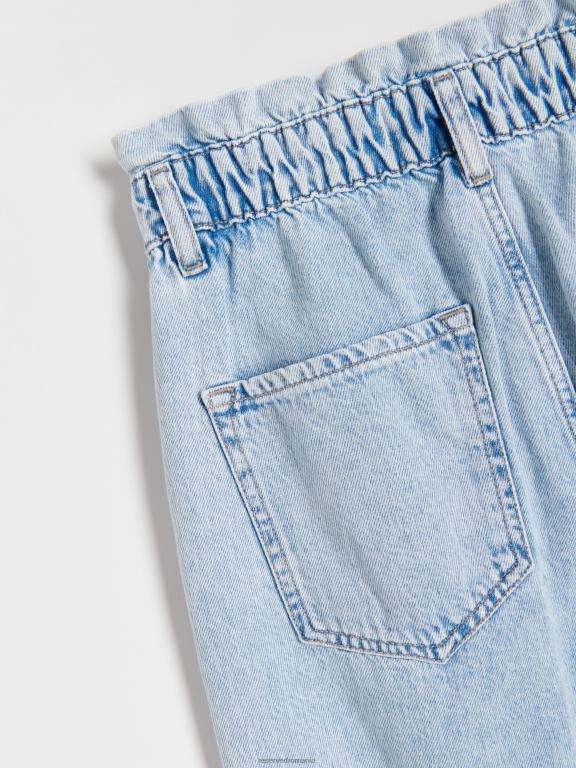 albastru Reserved femei îmbrăcăminte blugi paperbag 648HZ746