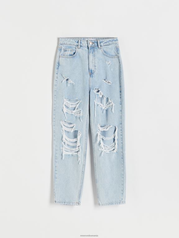 albastru Reserved femei îmbrăcăminte blugi rupti 648HZ777