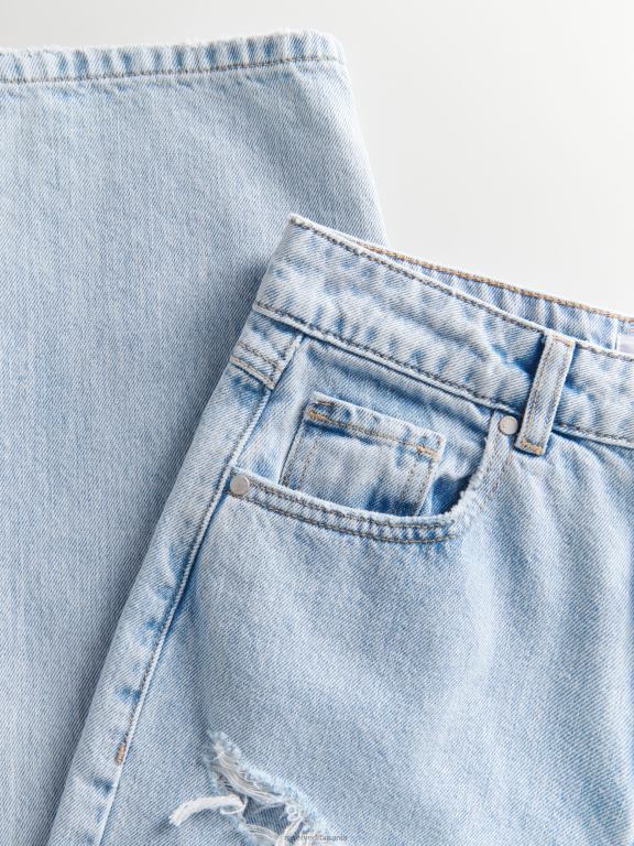 albastru Reserved femei îmbrăcăminte blugi rupti 648HZ777