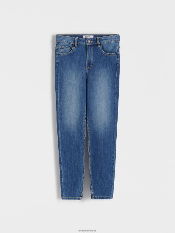 albastru Reserved femei îmbrăcăminte blugi subțiri cu talie înaltă 648HZ764