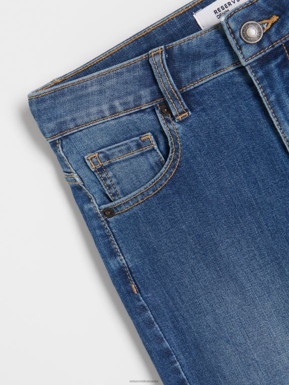 albastru Reserved femei îmbrăcăminte blugi subțiri cu talie înaltă 648HZ764