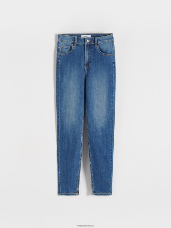 albastru Reserved femei îmbrăcăminte blugi subțiri cu talie înaltă 648HZ764