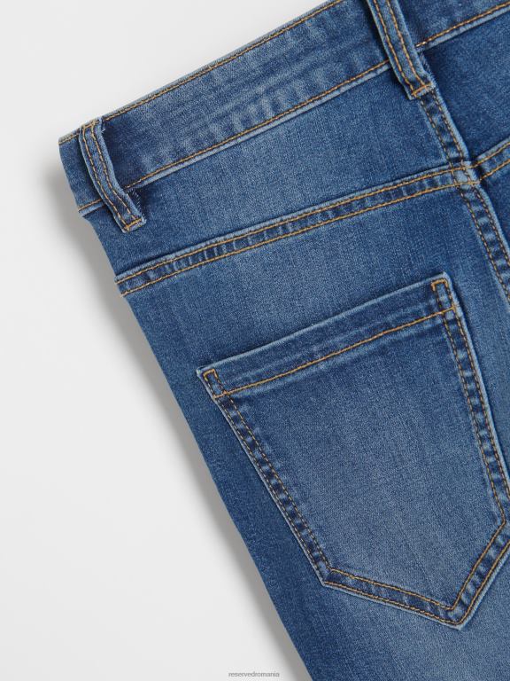 albastru Reserved femei îmbrăcăminte blugi subțiri cu talie înaltă 648HZ767