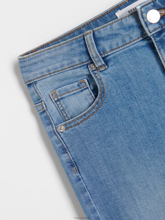 albastru Reserved femei îmbrăcăminte blugi subțiri cu talie înaltă 648HZ768