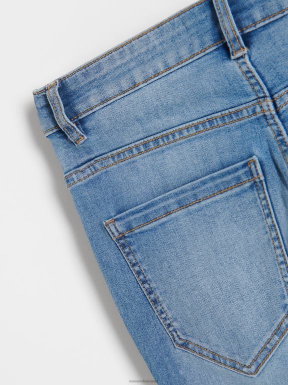 albastru Reserved femei îmbrăcăminte blugi subțiri cu talie înaltă 648HZ768