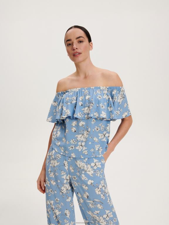 albastru Reserved femei îmbrăcăminte bluză 648HZ364