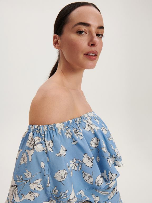 albastru Reserved femei îmbrăcăminte bluză 648HZ364