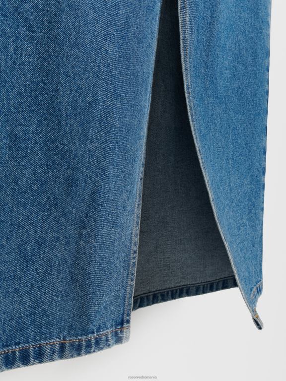 albastru Reserved femei îmbrăcăminte fusta midi denim 648HZ828