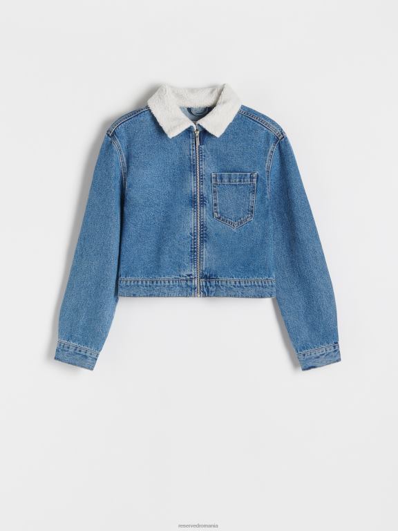 albastru Reserved femei îmbrăcăminte jacheta denim 648HZ877