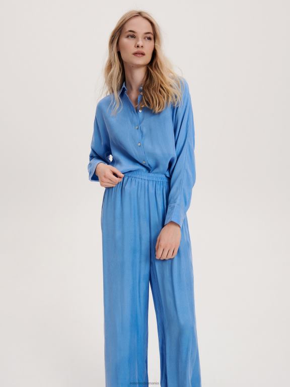 albastru Reserved femei îmbrăcăminte pantaloni din vascoza 648HZ723