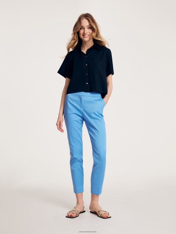 albastru Reserved femei îmbrăcăminte pantaloni noi cu pliu presat 648HZ684