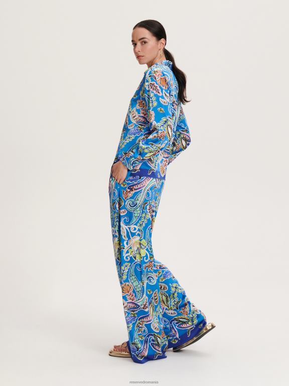 albastru Reserved femei îmbrăcăminte pantaloni palazzo cu model 648HZ698