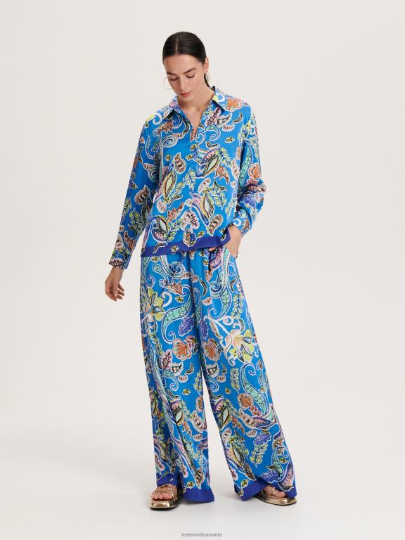 albastru Reserved femei îmbrăcăminte pantaloni palazzo cu model 648HZ698