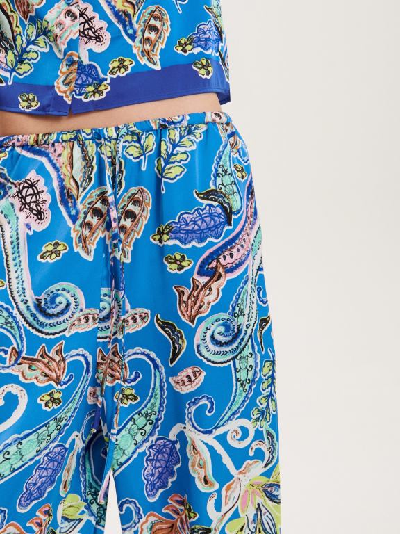 albastru Reserved femei îmbrăcăminte pantaloni palazzo cu model 648HZ698