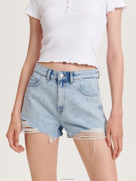 albastru Reserved femei îmbrăcăminte pantaloni scurți cu detalii 648HZ605