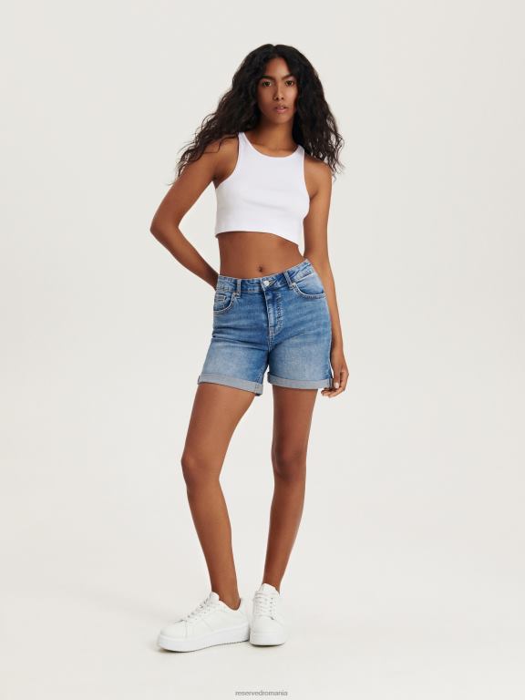 albastru Reserved femei îmbrăcăminte pantaloni scurți din denim 648HZ575