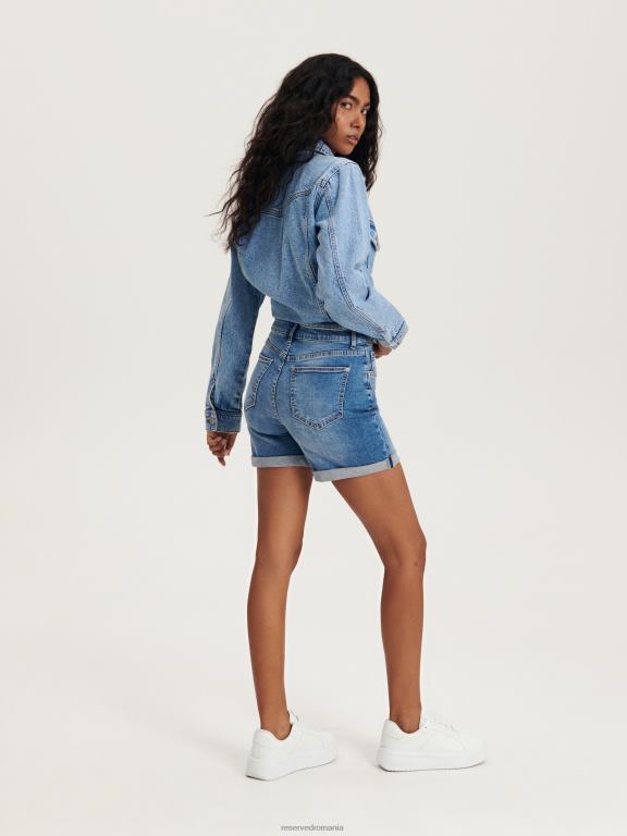 albastru Reserved femei îmbrăcăminte pantaloni scurți din denim 648HZ575
