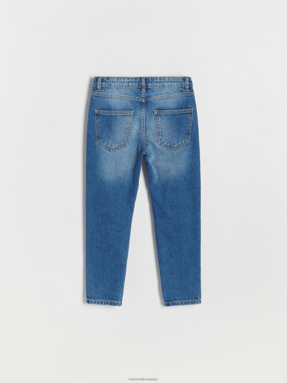 albastru Reserved fetelor îmbrăcăminte blugi boyfriend distressed 648HZ1742