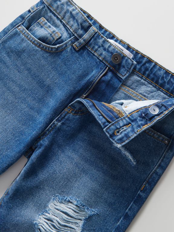 albastru Reserved fetelor îmbrăcăminte blugi boyfriend distressed 648HZ1742