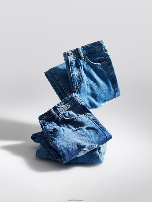 albastru Reserved fetelor îmbrăcăminte blugi boyfriend distressed 648HZ1742