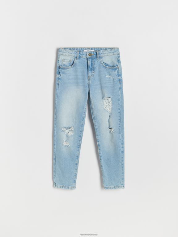 albastru Reserved fetelor îmbrăcăminte blugi boyfriend distressed 648HZ1752