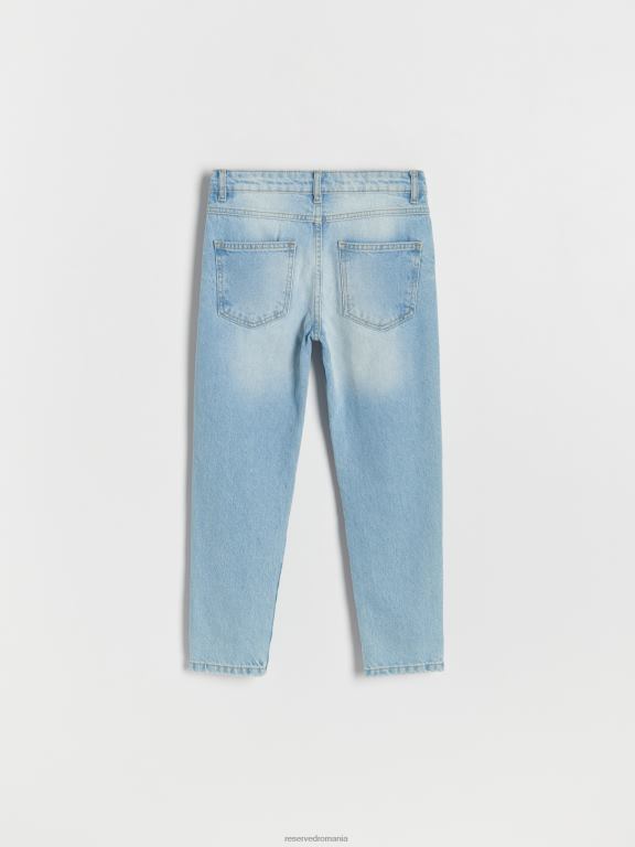 albastru Reserved fetelor îmbrăcăminte blugi boyfriend distressed 648HZ1959
