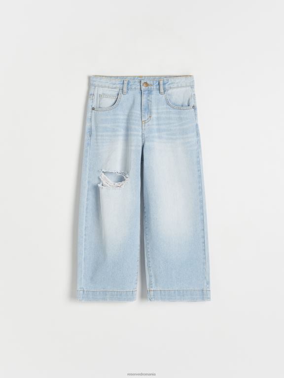 albastru Reserved fetelor îmbrăcăminte blugi cu talie inalta cu picioare late 648HZ1755