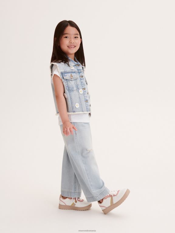 albastru Reserved fetelor îmbrăcăminte blugi cu talie inalta cu picioare late 648HZ1755