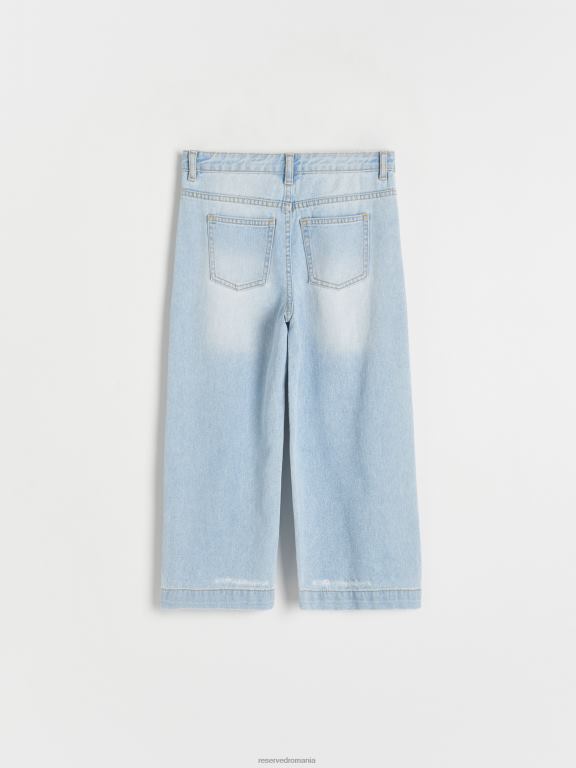 albastru Reserved fetelor îmbrăcăminte blugi cu talie inalta cu picioare late 648HZ1755