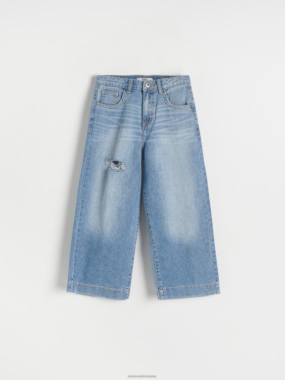 albastru Reserved fetelor îmbrăcăminte blugi culotte cu distressing 648HZ1782