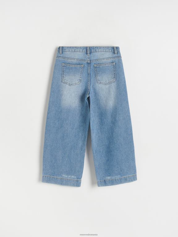 albastru Reserved fetelor îmbrăcăminte blugi culotte cu distressing 648HZ1782