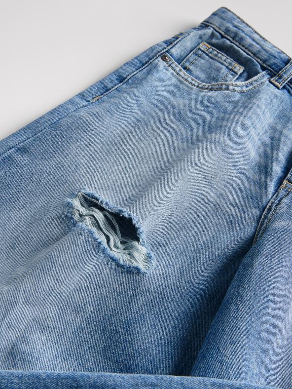 albastru Reserved fetelor îmbrăcăminte blugi culotte cu distressing 648HZ1782