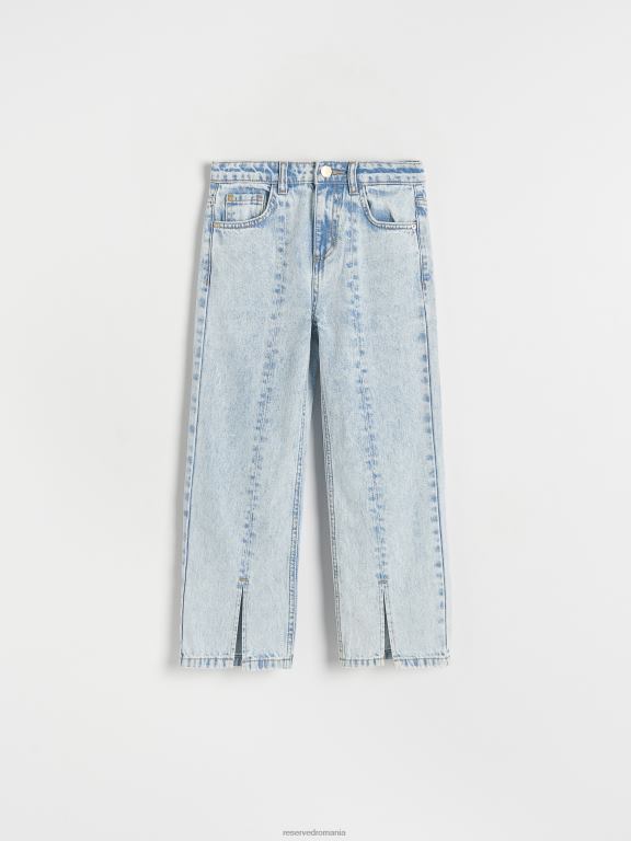 albastru Reserved fetelor îmbrăcăminte blugi drepti rupti 648HZ1743