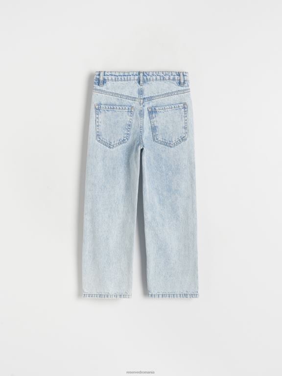 albastru Reserved fetelor îmbrăcăminte blugi drepti rupti 648HZ1743