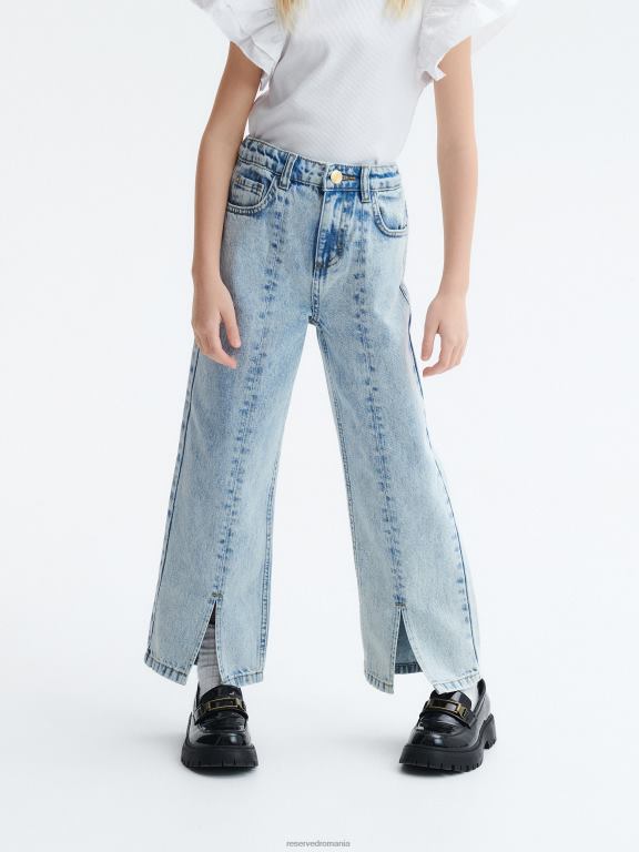 albastru Reserved fetelor îmbrăcăminte blugi drepti rupti 648HZ1743