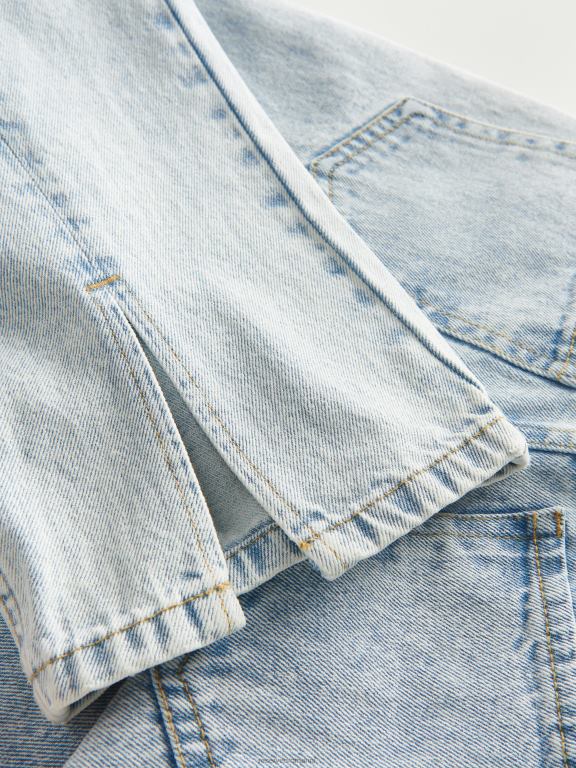 albastru Reserved fetelor îmbrăcăminte blugi drepti rupti 648HZ1743